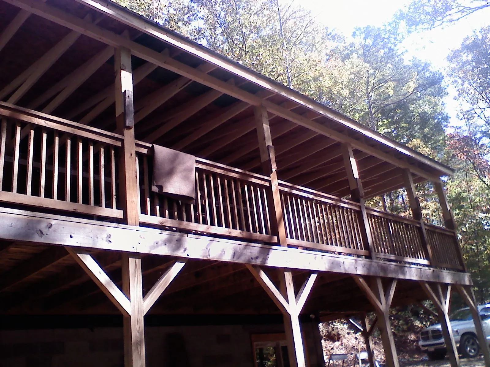 Timber framing under a new elevated porch and deck — Roof Leak Repair in Beaver by Roofing Brothers